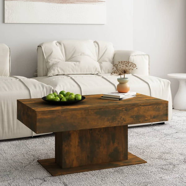 Couchtisch Eutalia aus geräucherter Eiche 96x50x45cm (Holz)