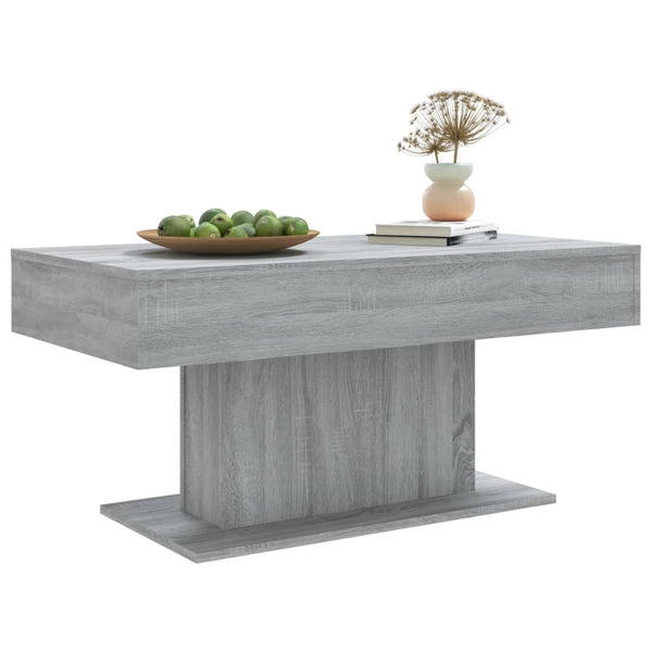 Grauer Couchtisch Eutalia 96x50x45cm (Holz)