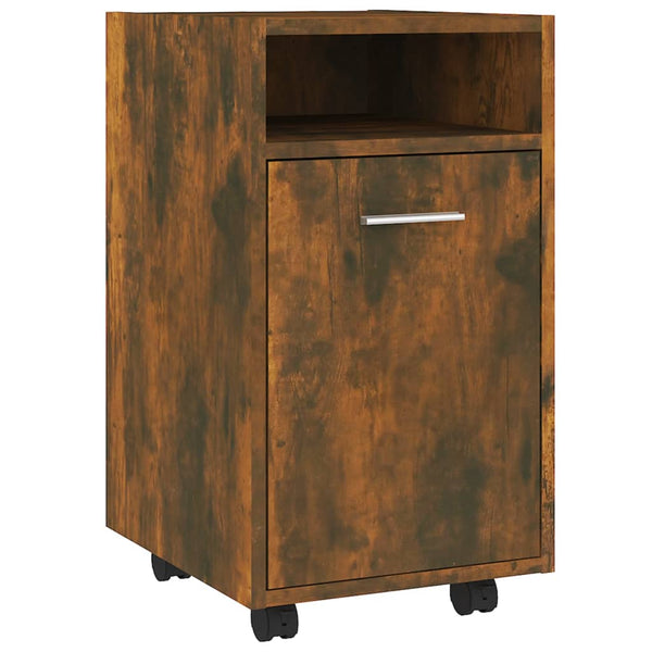 Räuchereiche-Beistellschrank mit Rollen Kaspar 33x38x60cm (Spanplatte)