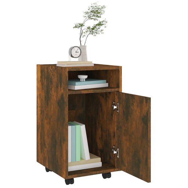 Räuchereiche-Beistellschrank mit Rollen Kaspar 33x38x60cm (Spanplatte)