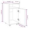 Räuchereiche-Beistellschrank mit Rollen Kaspar 33x38x60cm (Spanplatte)