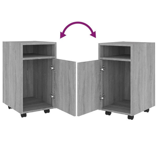Grauer Rollcontainer Kaspar 33x38x60cm (Holz)