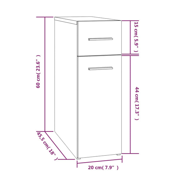 Eichenschrank Auruti 20x45,5x60cm (Holz)