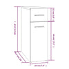 Grauer Apothekerschrank Auruti 20x45,5x60cm (Holz)