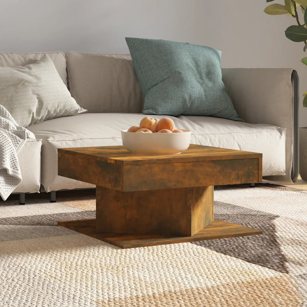 Couchtisch Frederica aus Räuchereiche 57x57x30cm (Holz)
