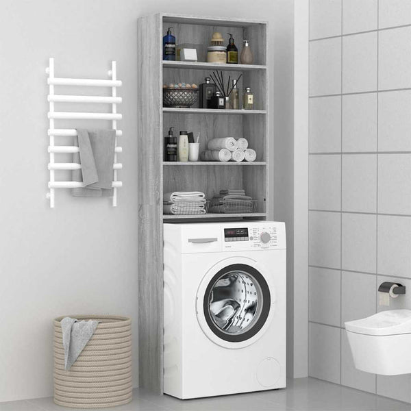 Grauer Waschmaschinenschrank Saco 64x24x190cm
