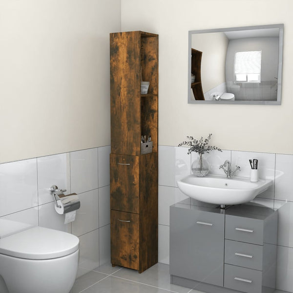 Waschtischunterschrank Eiche geräuchert Halie 25x26,5x170cm (Holz)