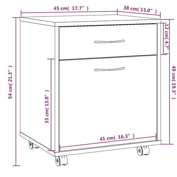 Räuchereichenschrank auf Rollen Bortica 45x38x54cm (Holz)