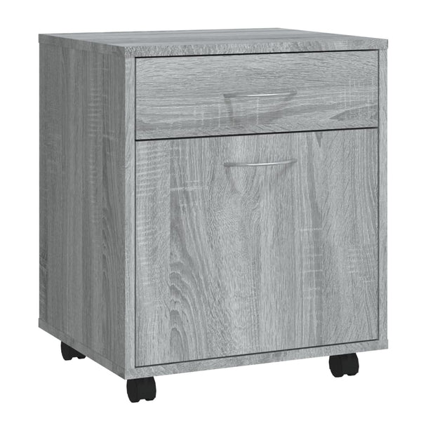 Grauer Schrank auf Rollen Bortica 45x38x54cm (Sonoma-Holz)
