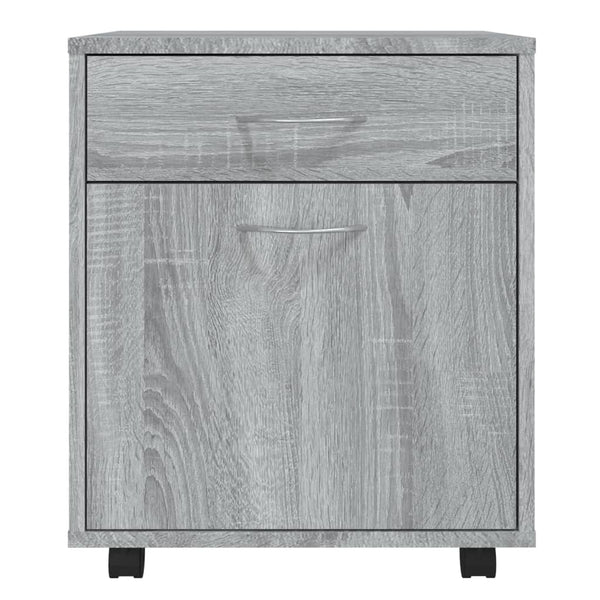 Grauer Schrank auf Rollen Bortica 45x38x54cm (Sonoma-Holz)