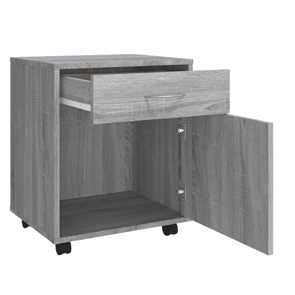 Grauer Schrank auf Rollen Bortica 45x38x54cm (Sonoma-Holz)