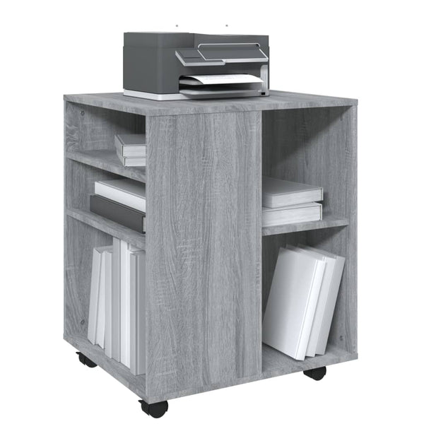 Grauer Rollcontainer Monicica 60x53x72cm (Holz)