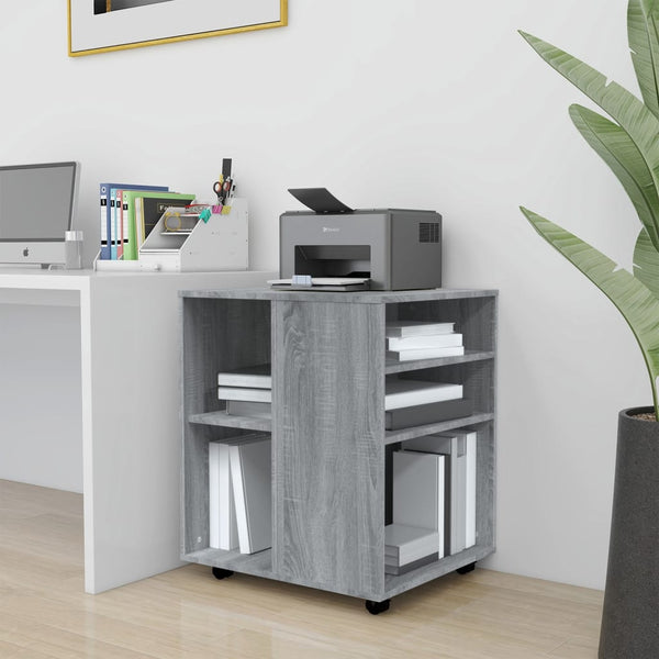 Grauer Rollcontainer Monicica 60x53x72cm (Holz)