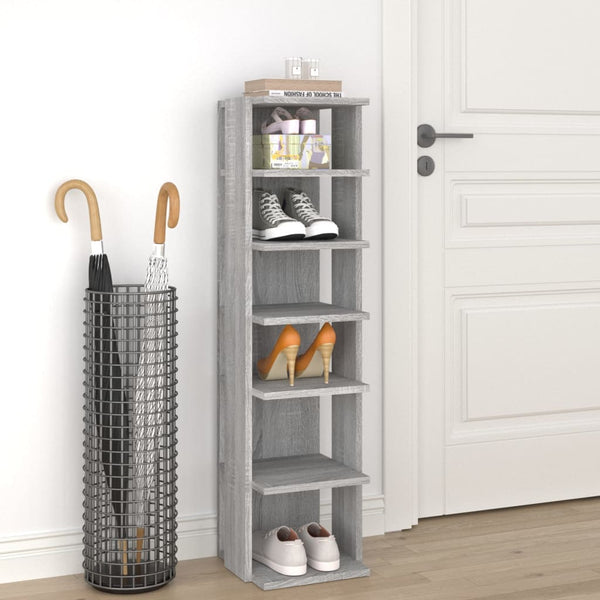 Graues Schuhregal Abdeltattah 27,5x27x102cm (Holz)