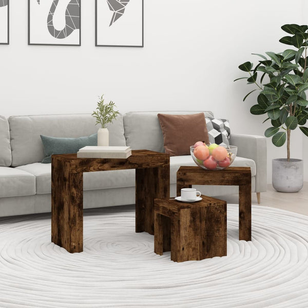Satztische Silveta (3 Stk. Räuchereiche Holz)