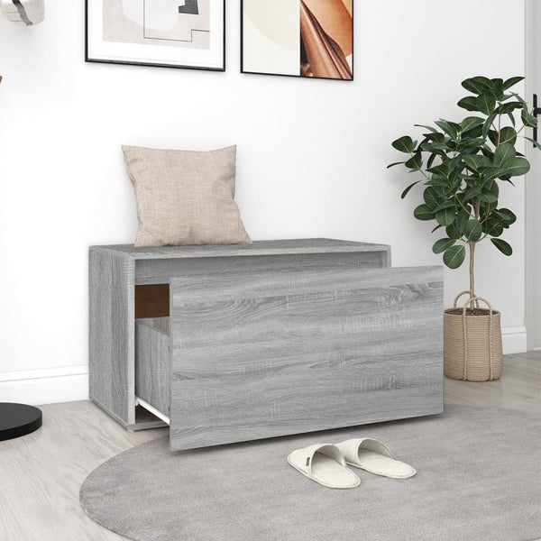 Graue Flurbank Sextilia 80x40x45cm (Sonoma Holz)