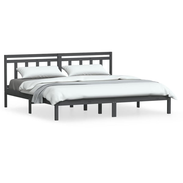 Harmaa sängynrunko Domnin 200x200cm (mänty)