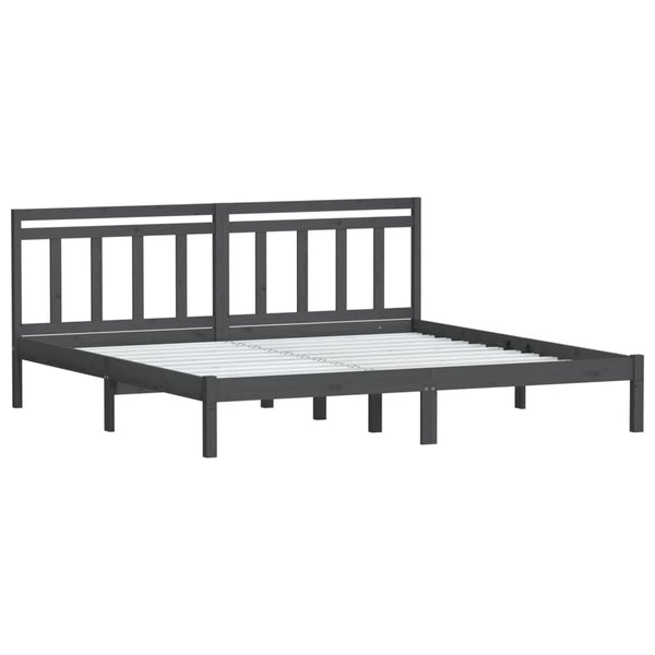 Harmaa sängynrunko Domnin 200x200cm (mänty)