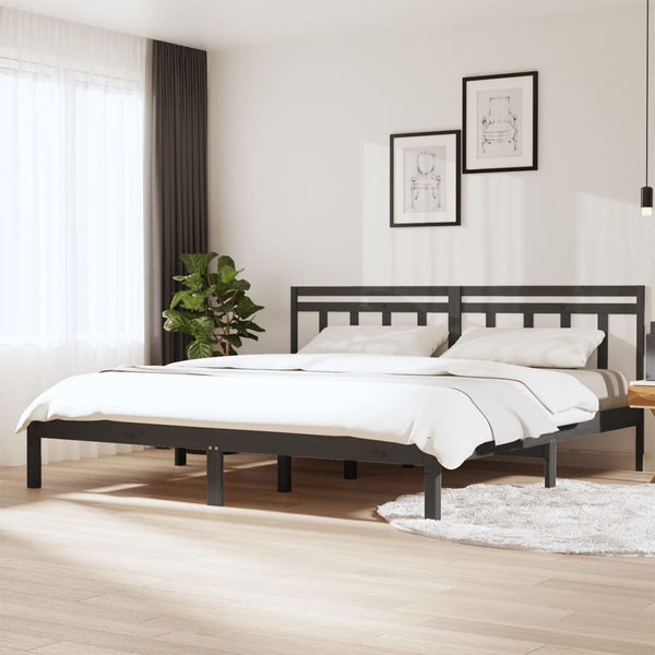 Harmaa sängynrunko Domnin 200x200cm (mänty)