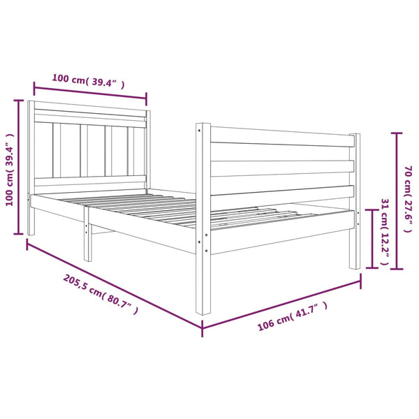 Bettrahmen Tyrell 100x200cm (Holz)