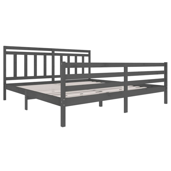 Graues Bettgestell Tyrell 200x200cm (Holz)