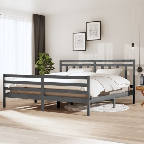 Graues Bettgestell Tyrell 200x200cm (Holz)