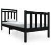 Schwarzes Bettgestell Nezia 75x190cm (kleines Einzelbett Holz)
