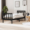 Schwarzes Bettgestell Nezia 75x190cm (kleines Einzelbett Holz)