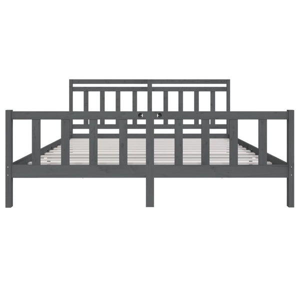 Grauer Bettrahmen Nezia 200x200cm (Holz)
