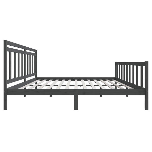 Grauer Bettrahmen Nezia 200x200cm (Holz)