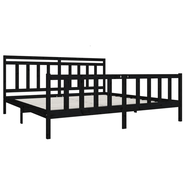 Schwarzer Bettrahmen Nezia 200x200cm (Holz)