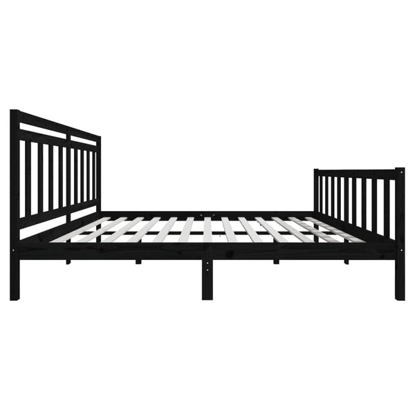 Schwarzer Bettrahmen Nezia 200x200cm (Holz)