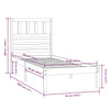 Weißes Bettgestell Thalia 75x190cm (small single Kiefer)