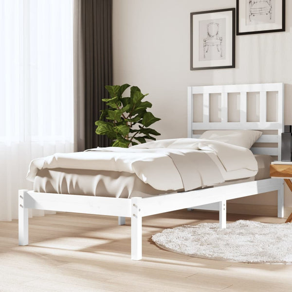 Weißes Bettgestell Thalia 75x190cm (small single Kiefer)