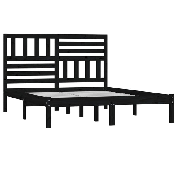 Schwarzes Bettgestell Thalia 140x190cm (Kiefer)