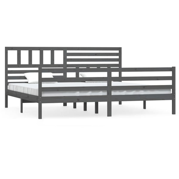 Grauer Bettrahmen Raegan 200x200cm (Holz)