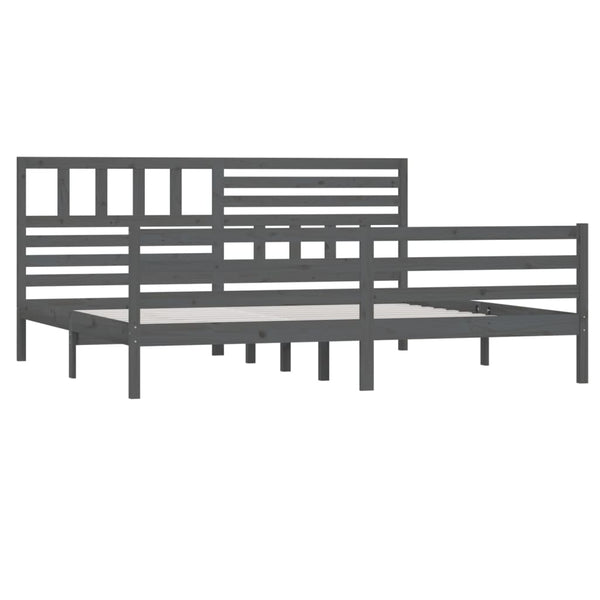 Grauer Bettrahmen Raegan 200x200cm (Holz)