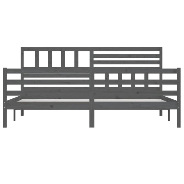 Grauer Bettrahmen Raegan 200x200cm (Holz)