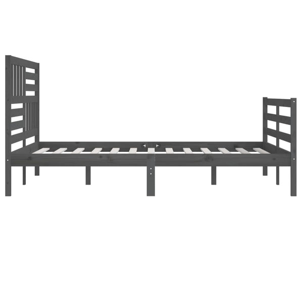 Grauer Bettrahmen Raegan 200x200cm (Holz)