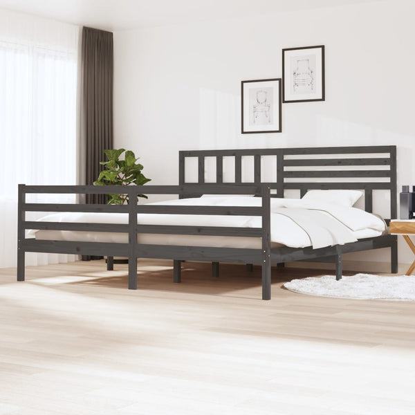 Grauer Bettrahmen Raegan 200x200cm (Holz)