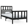 Schwarzes Bettgestell Souza 75x190cm (Einzelbett Holz)