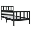 Schwarzes Bettgestell Souza 75x190cm (Einzelbett Holz)