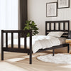 Schwarzes Bettgestell Souza 75x190cm (Einzelbett Holz)