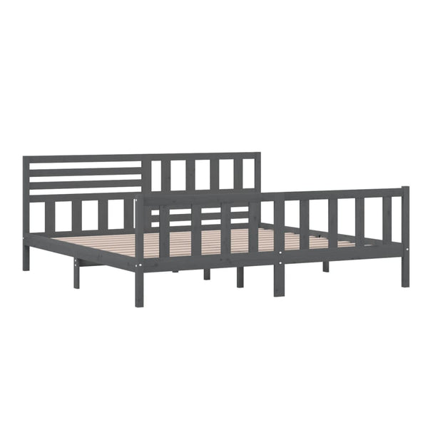 Graues Bettgestell Souza 200x200cm (Holz)
