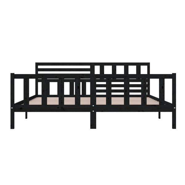 Schwarzes Bettgestell Souza 200x200cm (Holz)