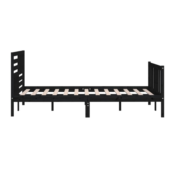 Schwarzes Bettgestell Souza 200x200cm (Holz)