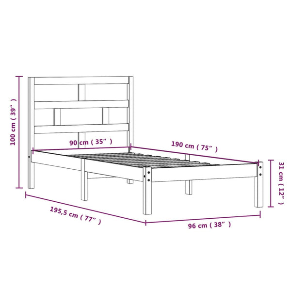 Bettrahmen Babin 90x190cm (Einzelholz)