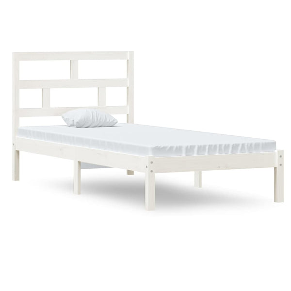 Weißes Bettgestell Babin 90x190cm (Einzelholz)
