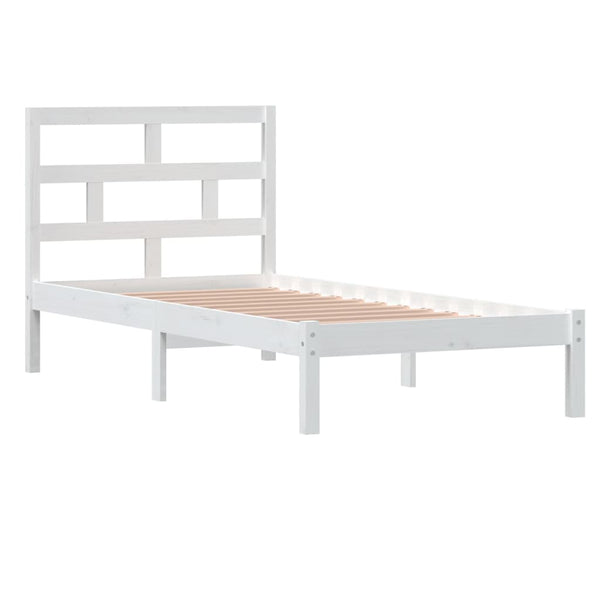 Weißes Bettgestell Babin 90x190cm (Einzelholz)