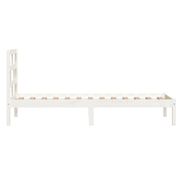 Weißes Bettgestell Babin 90x190cm (Einzelholz)